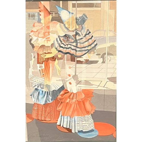 11 - T Leonard Evans (Welsh, Cardigan, 1926-1990), 'Fashions and Reflections', signed. Watercolours. 41x2... 