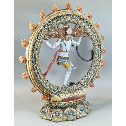 127 - V Coderch, for Lladro porcelain, limited edition Shiva Nataraja Indian figure group, signed and numb... 