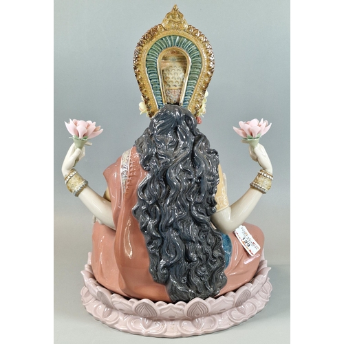 129 - Francisco Polope, for Lladro porcelain, Indian figure of Lakshmi. 36cm high approx. Signed to the un... 