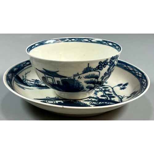 135A - 18th century Liverpool porcelain tea bowl and saucer. Circa 1755, in the 'Two Islands' pattern, prob... 