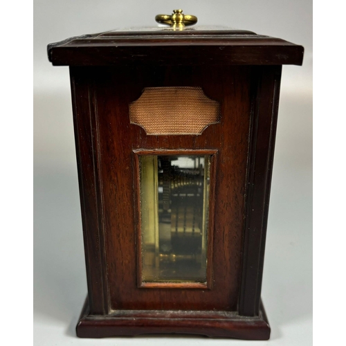 146 - Rare 19th century Japanese hardwood cased Makura-Dokei brass striking clock, having fully glazed cas... 