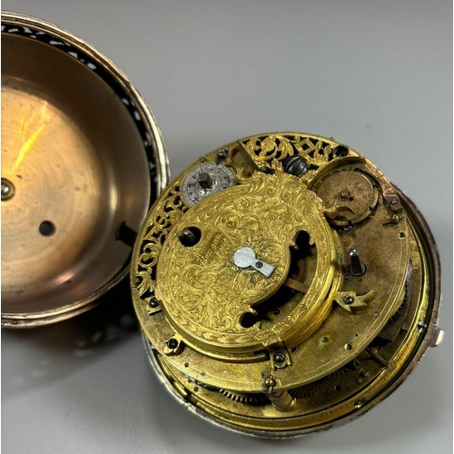 148 - Rare  17th/early 18th century Continental white metal  clock watch, the balance cock named to  'Mich... 