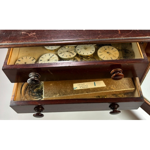 149 - Small 19th century mahogany specimen cabinet with glazed outer door and four fitted shelves, having ... 