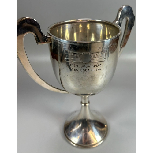 150 - George V silver two handled presentation trophy cup for Solva Grand Four Oared Race Winners, by Jame... 