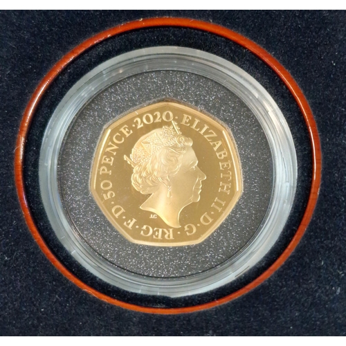 165 - The Royal Mint Withdrawal from the European Union Brexit 2020 UK Fifty Pence gold proof coin, 'A Vot... 