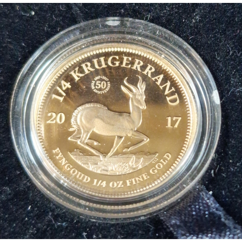 167 - 2017 South African Mint 1/4 oz gold proof Krugerrand in original box. (B.P. 21% + VAT)