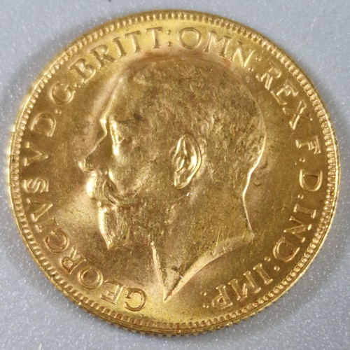 169 - George V cased gold sovereign dated 1928. (B.P. 21% + VAT)