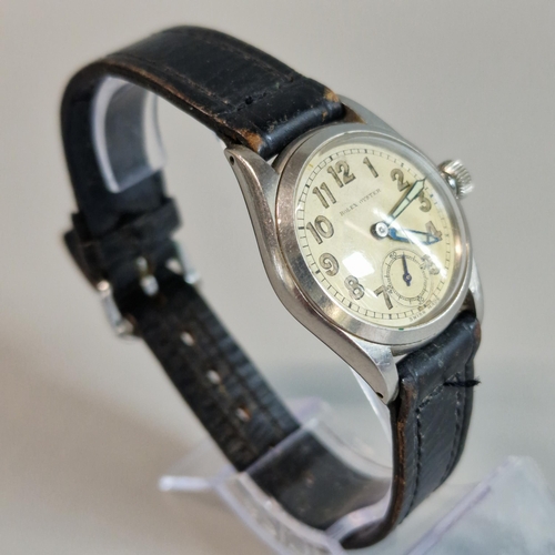 183 - Vintage Rolex Oyster boys' steel wristwatch, having Arabic numerals and seconds dial, screw down cro... 