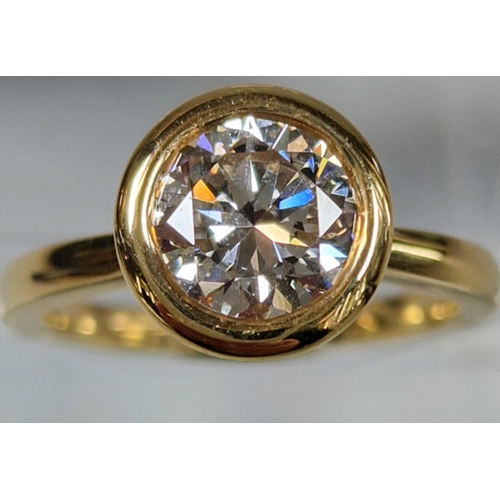 189 - 18ct gold and brilliant cut diamond solitaire ring, the diamond measuring approximately 1.2 - 1.4 ca... 