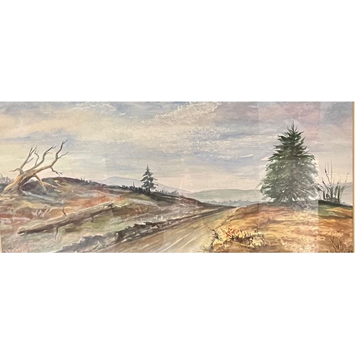 30 - Jefferson Thomas (Welsh mid 20th century), Welsh landscape with forestry track, signed and dated 197... 