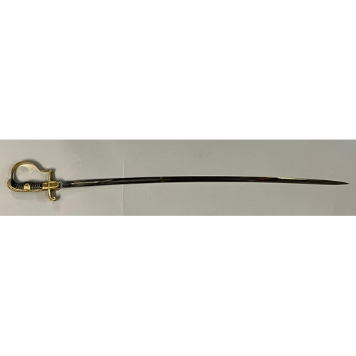 306 - German Third Reich period Army Officer's sword, having 83cm fullered slightly curved tapering blade ... 