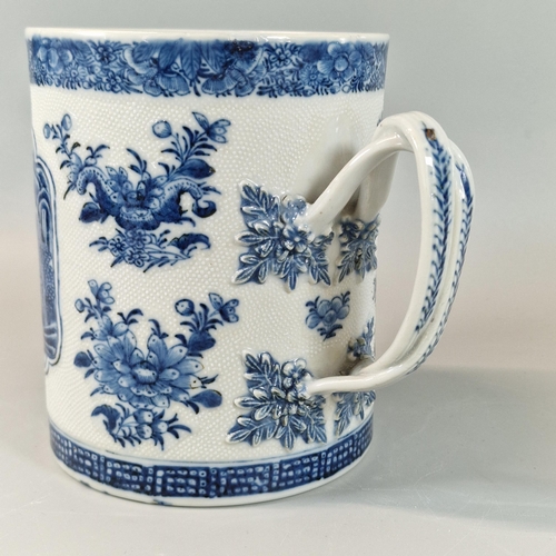 52 - 19th century Chinese export porcelain large straight sided cider mug/tankard, overall decorated with... 