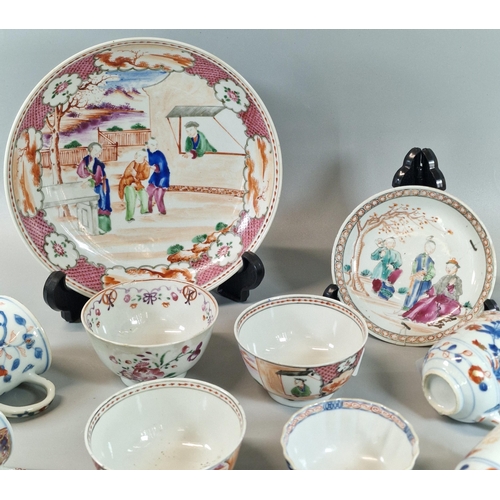 63 - Collection of 18th/19th century Chinese Export porcelain items to include: four 'Imari' coffee cups,... 