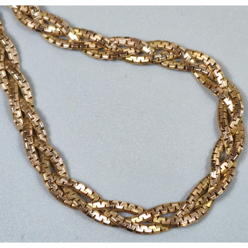 247 - 9ct gold weave design necklace. 41cm long approx. 12g approx. (B.P. 21% + VAT)