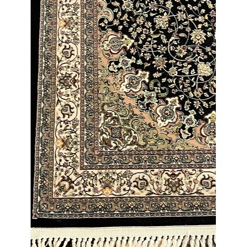 329 - Deep ground full pile fine woven Iranian rug, with medallion design. 155x99cm approx. (B.P. 21% + VA... 