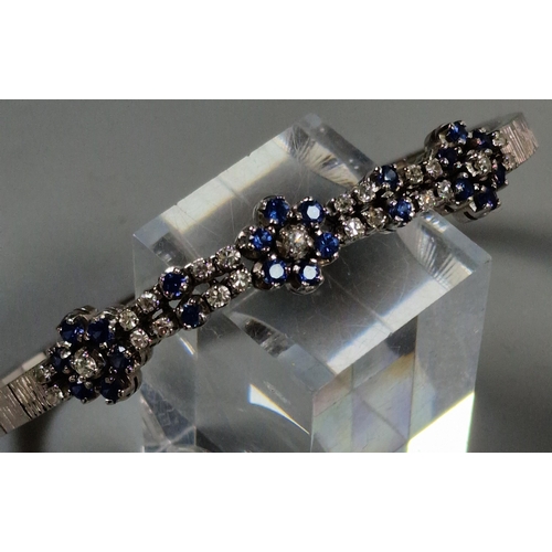 236 - 18ct white gold diamond and sapphire choker necklace, together with a matching 18ct white gold diamo... 