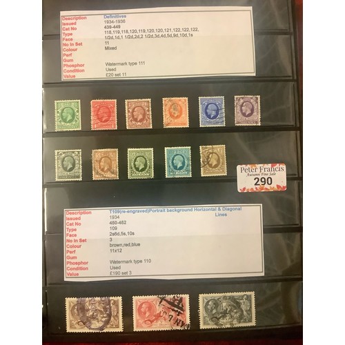 290 - Great Britain collection of stamps in two ring binders, Victorian to 1992, a mixture of mint and use... 