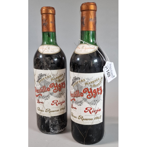 102 - Two bottles of Caslillo Ygay Bodegas Marques De Murrieta Rioja Grand Reserve 1942. Two bottles. (2) ... 