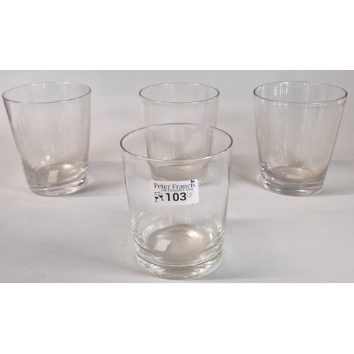 103 - Set of four 19th century bucket shaped large tumbler glasses. (4) (B.P. 21% + VAT)