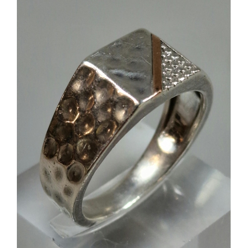 334 - Clogau silver and rose gold signet ring, in original box. Size U1/2.  (B.P. 21% + VAT)