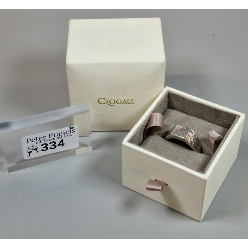 334 - Clogau silver and rose gold signet ring, in original box. Size U1/2.  (B.P. 21% + VAT)