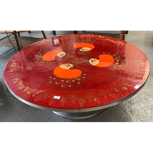 634 - Vintage circular low centre/coffee table by Poul Cadovius. 1970s. 119cm diameter, 40cm high approx. ... 