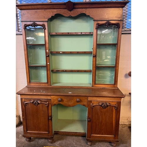 640 - Early 20th century Welsh Oak Dog Kennel cabinet back dresser. 148x48x212cm approx. (B.P. 21% + VAT)