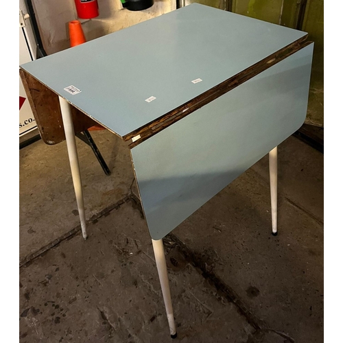 644 - Vintage Formica drop leaf kitchen table, 60cm wide approx.  (B.P. 21% + VAT)