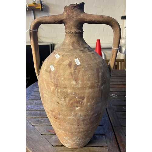 647 - Terracotta pottery two handle amphora. 55cm high approx. (B.P. 21% + VAT)