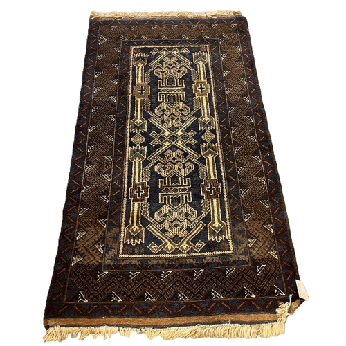 661 - Hand woven Afghan Beluchi nomadic rug. 160x85cm approx.  (B.P. 21% + VAT)