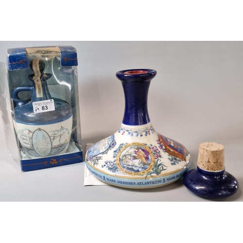 83 - The Pusser's Rum Nelson's Ship's Decanter, in original box. 1 Litre. Together with Lamb's Navy Rum p... 