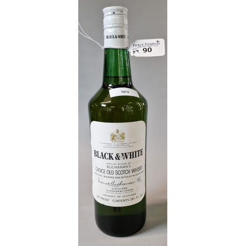 90 - Bottle of Buchanan's Black and White Old Scotch Whisky. 26 2/3 fl oz.  (B.P. 21% + VAT)