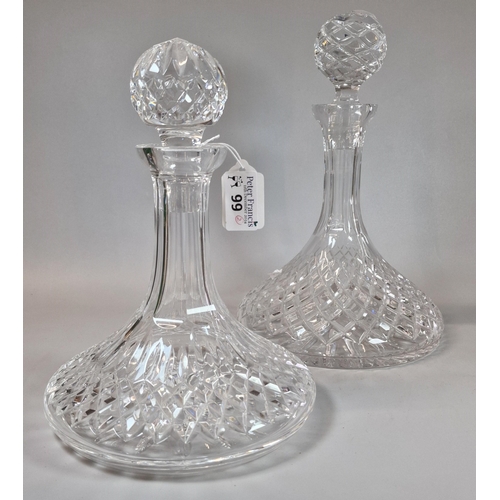 99 - Two similar lead crystal ship's type decanters and stoppers. (2)  (B.P. 21% + VAT)