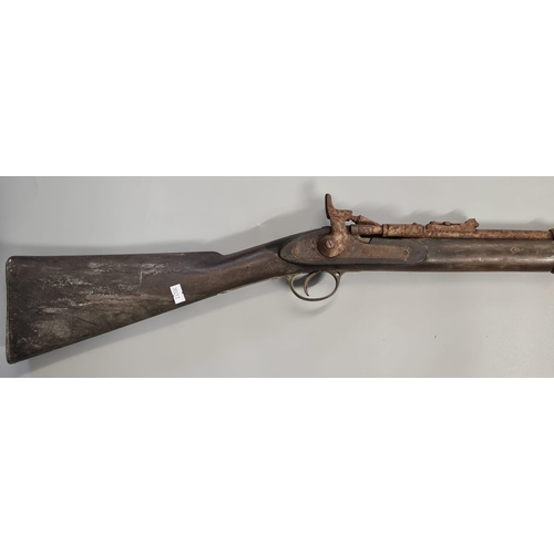 170 - 19th century percussion Snider rolling block rifle. Relic condition. 143cm long approx. overall.  (B... 