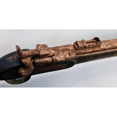 170 - 19th century percussion Snider rolling block rifle. Relic condition. 143cm long approx. overall.  (B... 