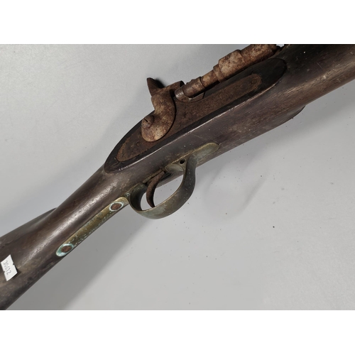 170 - 19th century percussion Snider rolling block rifle. Relic condition. 143cm long approx. overall.  (B... 