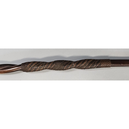 172 - Unusual hardwood gentleman's cane, with rope twist decoration, and knop finial.  (B.P. 21% + VAT)