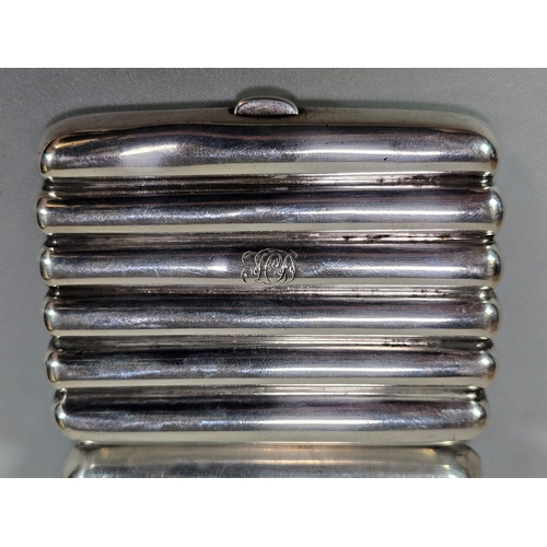 199 - Victorian silver cigarette case, by Wright & Davies, London 1885. 3.2 troy oz approx. (B.P. 21% + VA... 