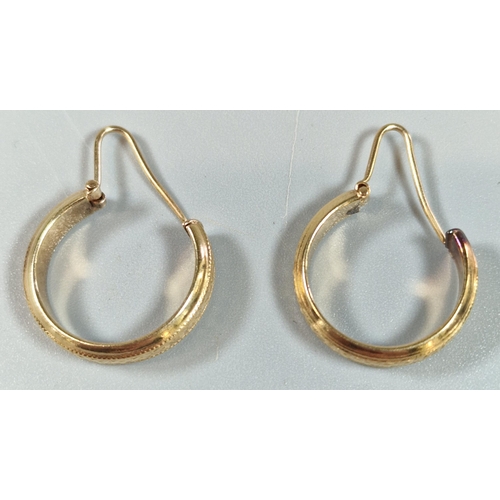 241 - Pair of 18ct gold hoop earrings. 4g approx. (B.P. 21% + VAT)