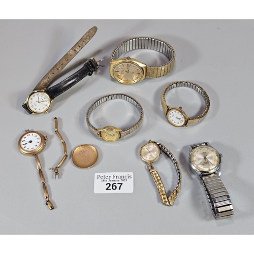 267 - Bag of wristwatches to include: Seiker Le Cheminant, Rotary etc. (B.P. 21% + VAT)