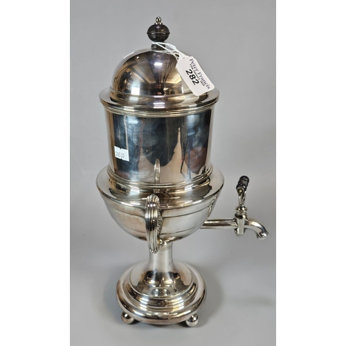 282 - Silver plated twin handled urn shaped samovar. (B.P. 21% + VAT)