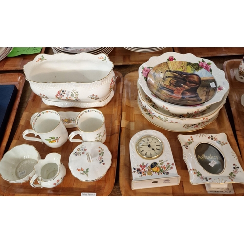 314 - Four trays of mainly Aynsley 'Somerset' design items to include: various vases, picture frame, mante... 