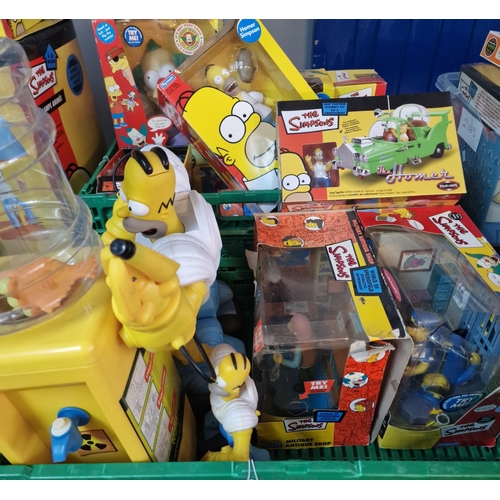 402 - Two crates of the Simpsons toys to include: The Homer Polar Lights, Homer Simpson, Mr Burns, Krusty ... 