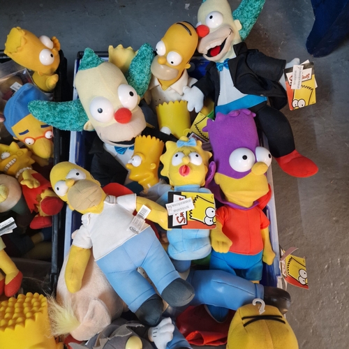 408 - Two boxes comprising: The Simpson soft toy characters, various. (2) (B.P. 21% + VAT)