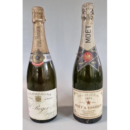 48 - Bottle of Moet & Chandon Dry Imperial Champagne 1971, together with another bottle of Champagne, Ext... 