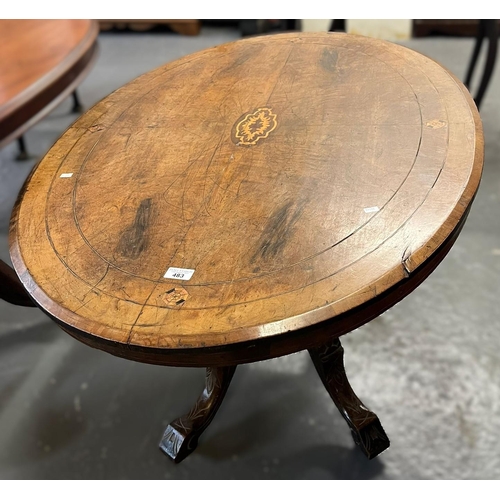 483 - Victorian walnut inlaid loo table.  (B.P. 21% + VAT)