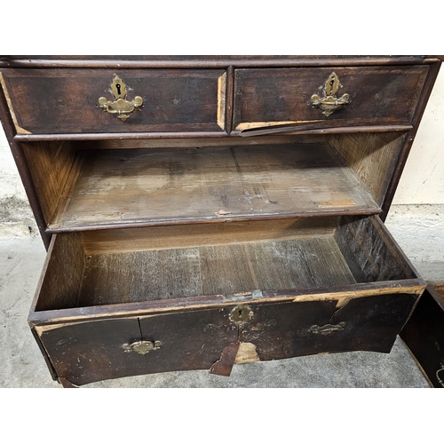 487 - Rare 18th century mahogany bureau of notably small proportions having fall front, stepped interior w... 