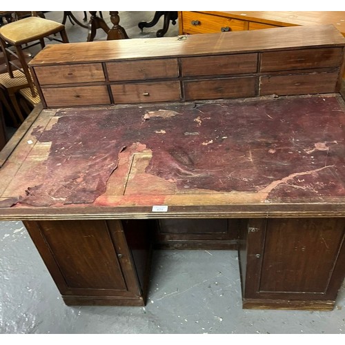 439 - Unusual George III mahogany metamorphic desk, having sliding writing surface which reveals a rising ... 