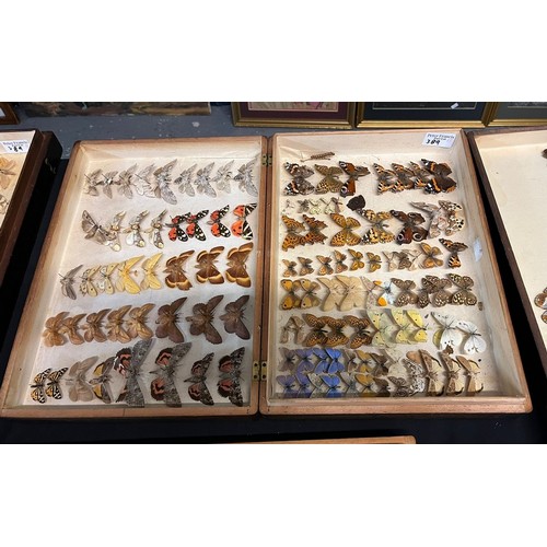 389 - Large collection of specimen butterflies and moths in folding cases. (B.P. 21% + VAT)