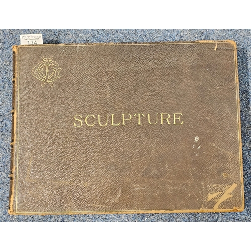 174 - Interesting leather album marked 'Sculpture', the interior revealing Dickens Cope's cigarettes, char... 